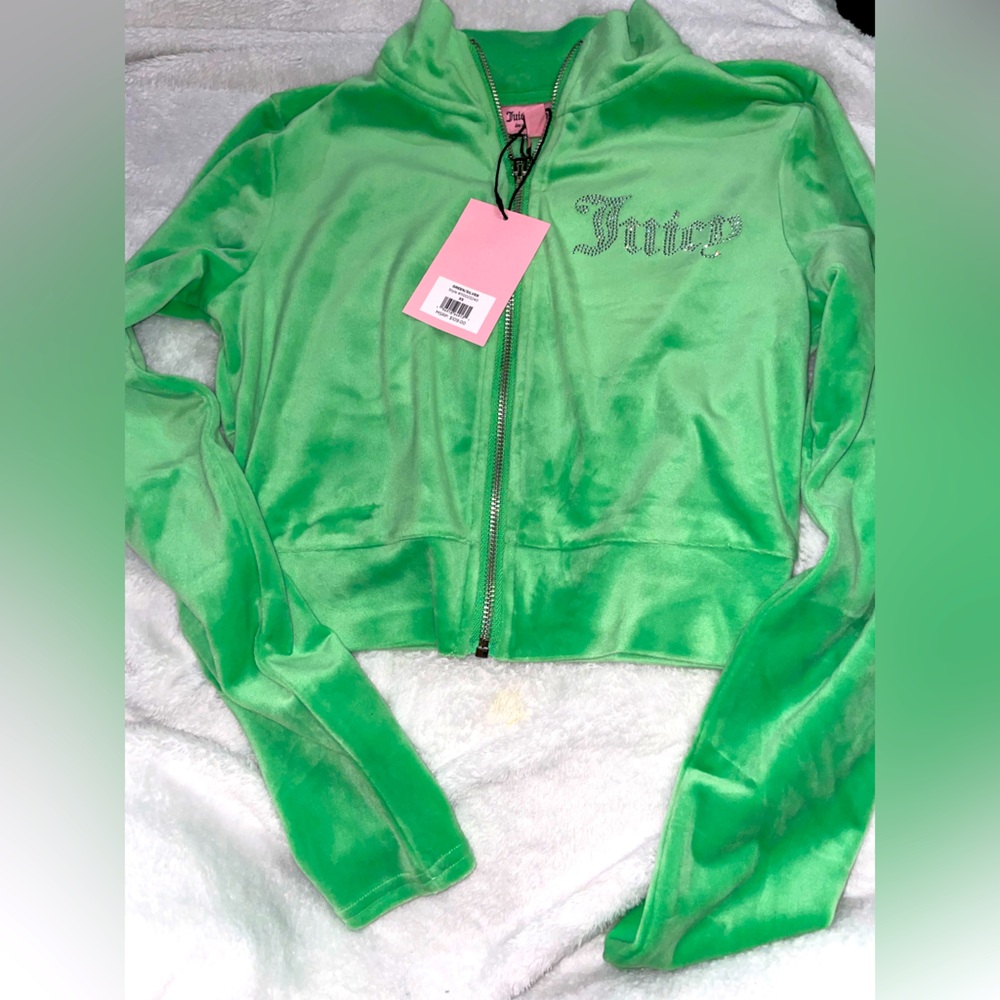 Juicy Couture Green Zip Up Sweater